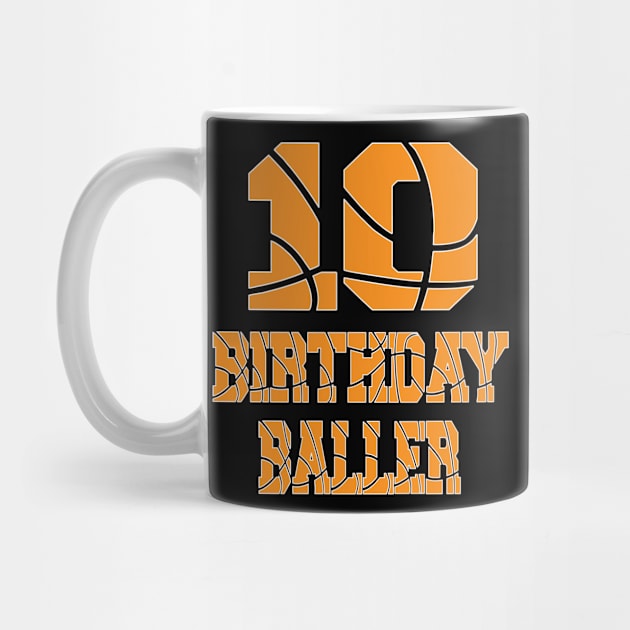 10th Birthday Baller Boy 10 Years Old Basketball Theme Party product by Grabitees